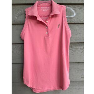 🌸 Peter Millar Sleeveless Golf Polo – Pink UPF 50+ Chechessee Creek Logo (S)